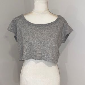 Gray wide neck crop top